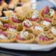 Appetizers on White Plates
